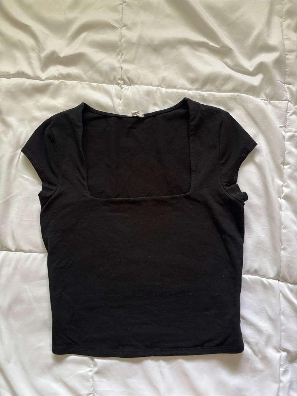 Garage Classic Black Square-Neck Women's Top